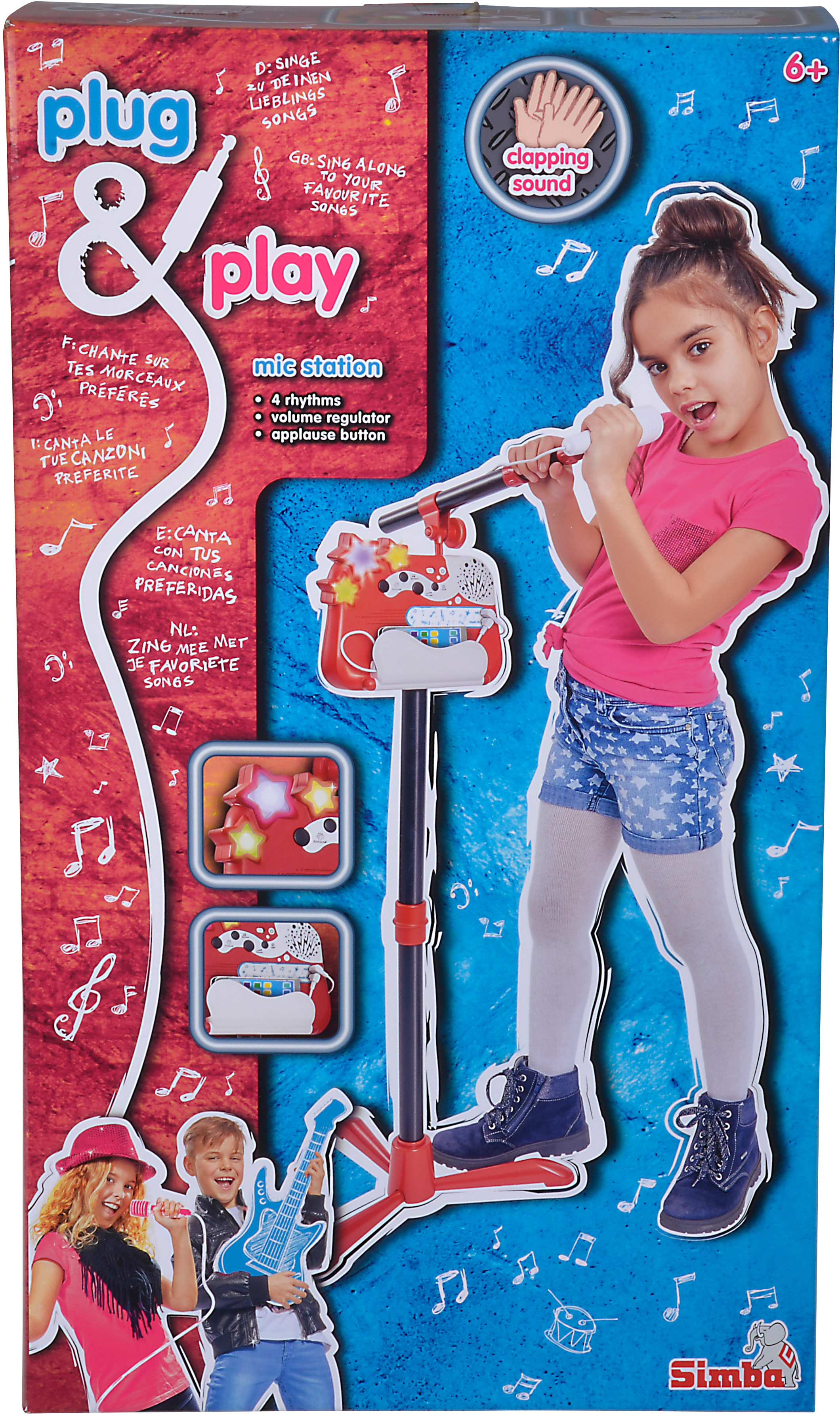 Rotaļu mikrofons ar statīvu Simba Plug & Play