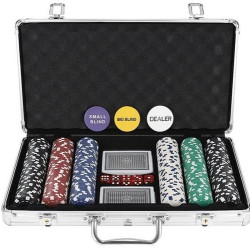 Pokers - 300 žetonu komplekts čemodānā 