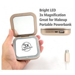 Portable Cosmetic Mirror Power Bank 3500mAh