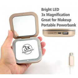 Portable Cosmetic Mirror Power Bank 3500mAh