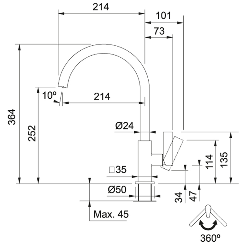 Franke Maris J-Spout (115.0523.193) Franke Maris J-Spout (115.0523.193)