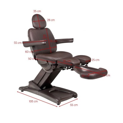 Kosmetoloģijas krēsls Azzurro 872s Pedi-Pro 3 Brown Kosmetoloģijas krēsls Azzurro 872s Pedi-Pro 3 Brown
