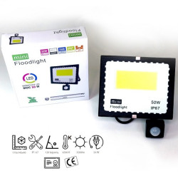 LED prožektors ar kustības sensoru 50W 6500K IP67