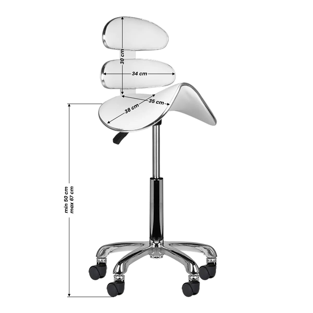 Высокий косметический стул Roll Speed ​​AM-880 White