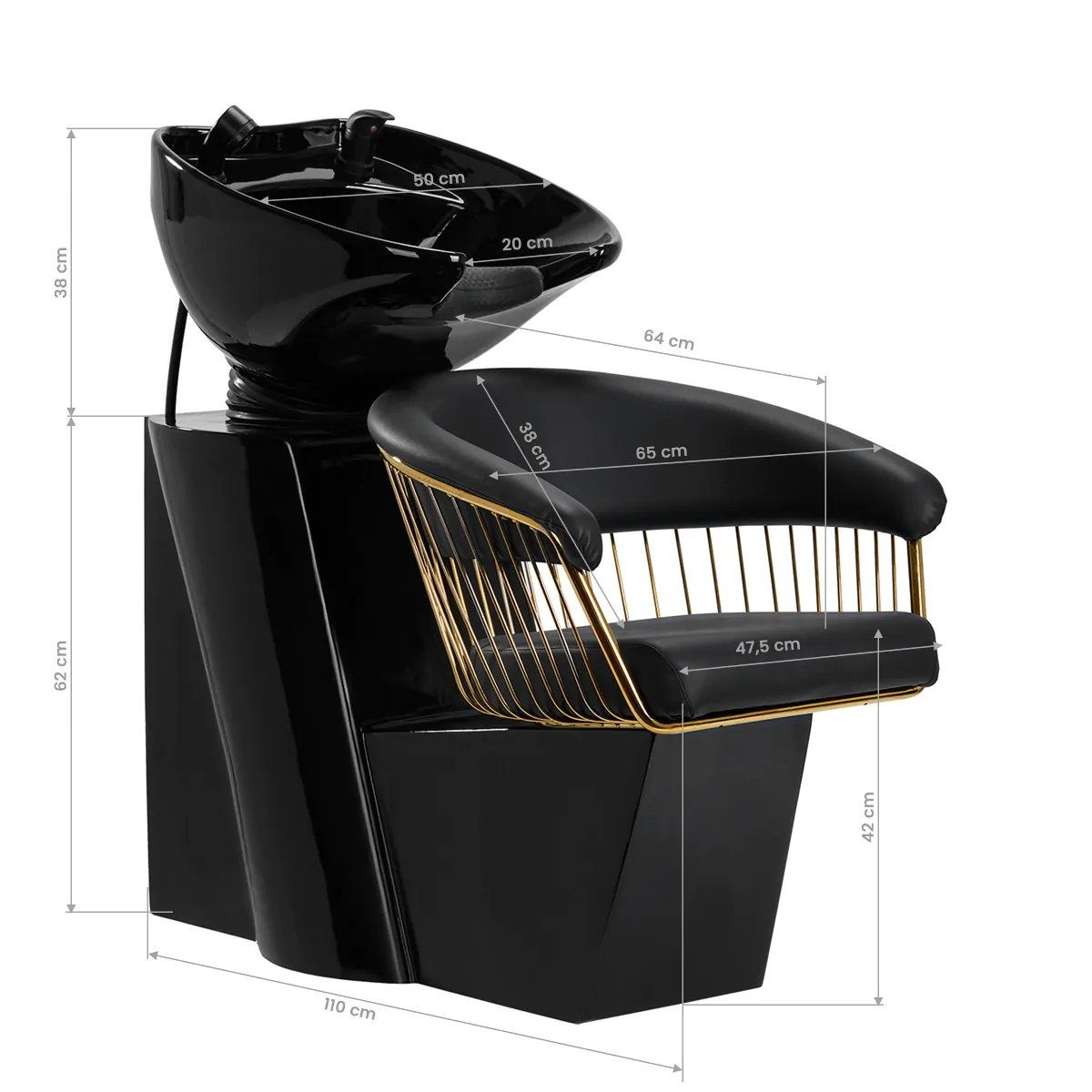Мойка с креслом Gabbiano Lille-M Gold Black Мойка с креслом Gabbiano Lille-M Gold Black