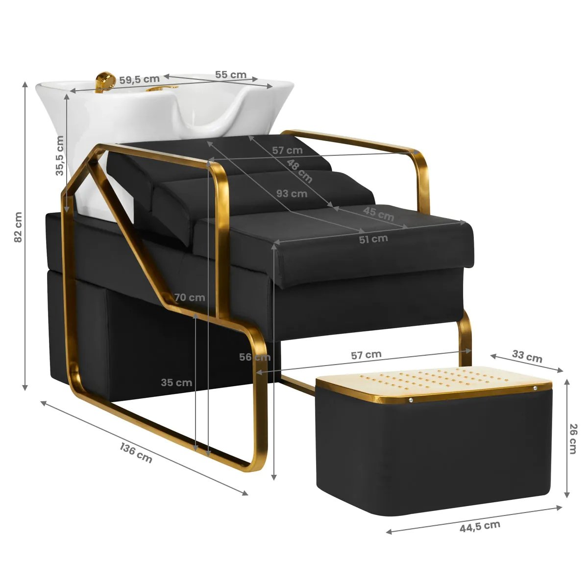 Мойка с креслом Gabbiano Emma Black Gold Мойка с креслом Gabbiano Emma Black Gold