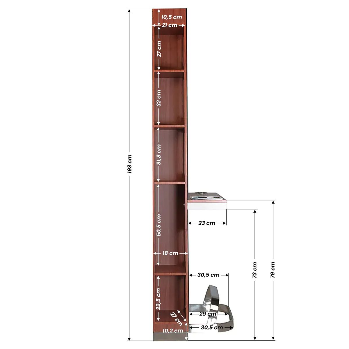 Парикмахерская консоль Gabbiano B058 Cherry