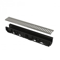 Drenāžas kanāls 100mm AVZ102-R102, plastikas rāmis, cinkota tērauda režģis Drenāžas kanāls 100mm AVZ102-R102, plastikas rāmis, cinkota tērauda režģis
