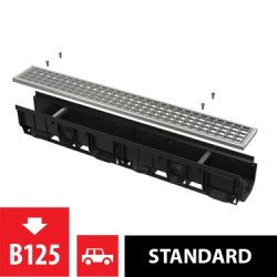 Drenāžas kanāls 100mm AVZ102-R103, plastikas rāmis, cinkota tērauda režģis Drenāžas kanāls 100mm AVZ102-R103, plastikas rāmis, cinkota tērauda režģis