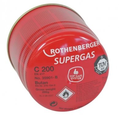 Gāzes balons C200 B, ar drošības sistēmu