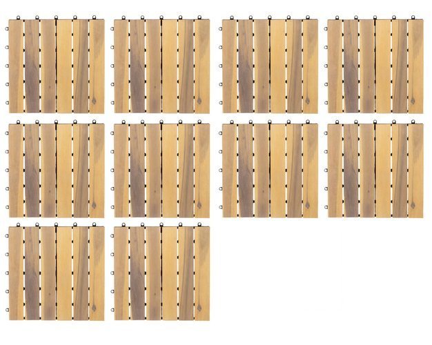 10 matētu koka flīžu komplekts 30x30cm (11967)