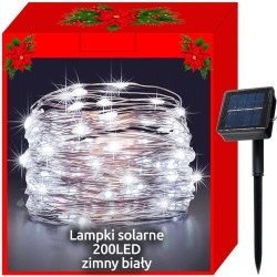 200 LED krāsainu lampiņu virtene ar saules baterijām (11398)