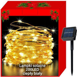200 LED krāsainu lampiņu virtene ar saules baterijām (11397) Ir uz vietas!