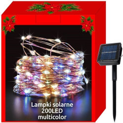 200 LED krāsainu lampiņu virtene ar saules baterijām (11396) Ir uz vietas!!!