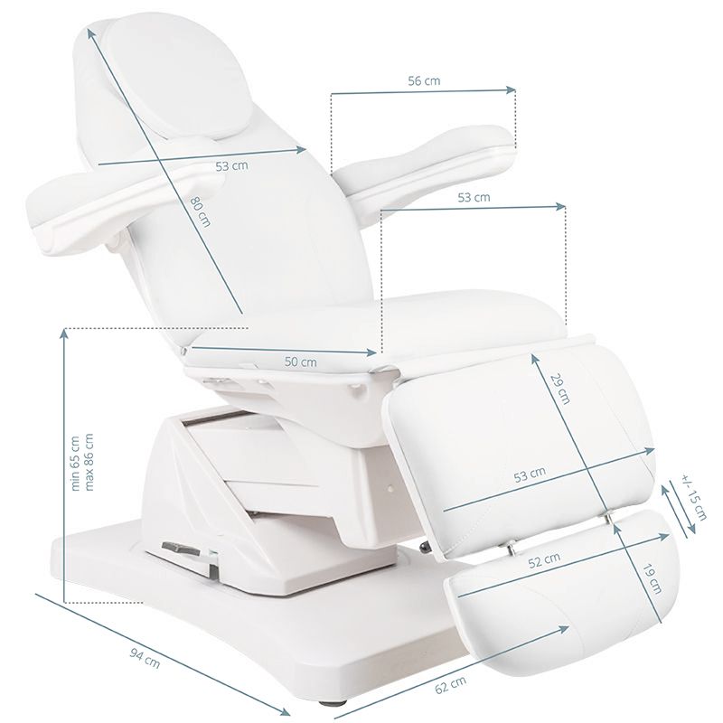 Kosmetoloģijas krēsls Basic 169 White Kosmetoloģijas krēsls Basic 169 White