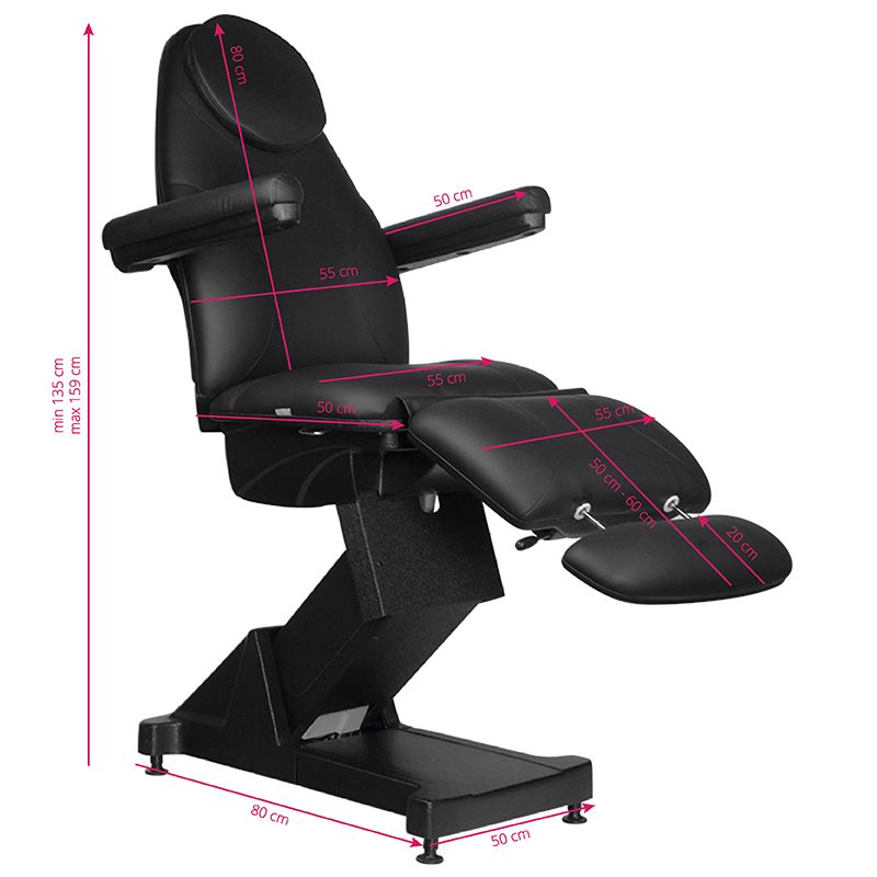 Kosmetoloģijas krēsls Basic 158 3 Black