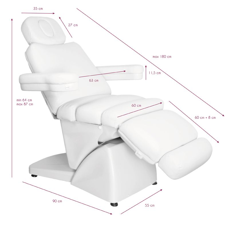 Kosmetoloģijas krēsls Azzurro 878-5 White Kosmetoloģijas krēsls Azzurro 878-5 White