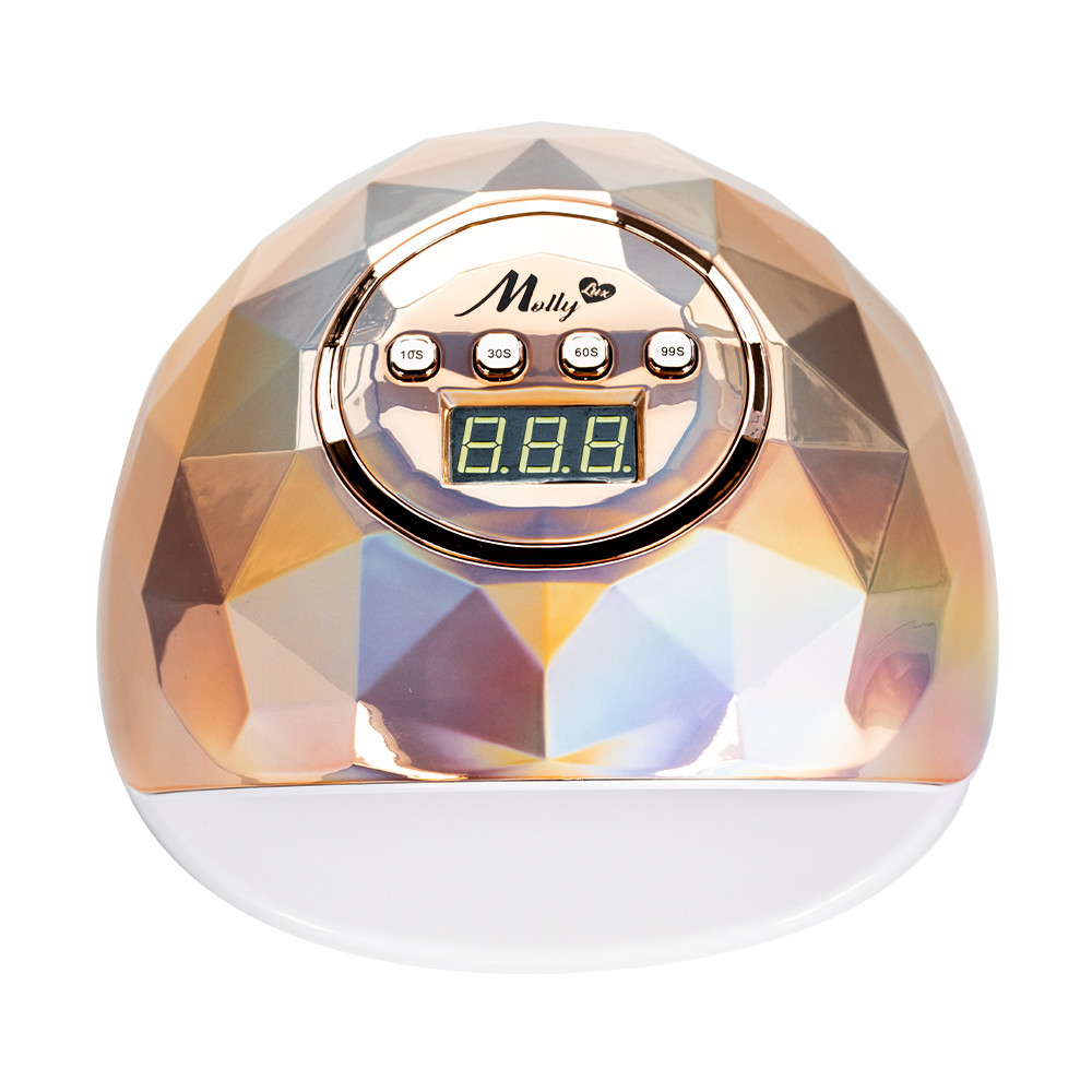 UV LED Lampa MollyLux F6 86W Diamond Holographic Gold Ir uz vietas!