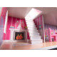 Koka leļļu namiņš 70cm Pink LED (KX6484)